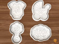 Floral Baby Shower Cookie Cutter Set STL File - 01 set main