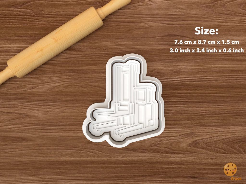 Forklift Cookie Cutter Set STL File - single reach forklift