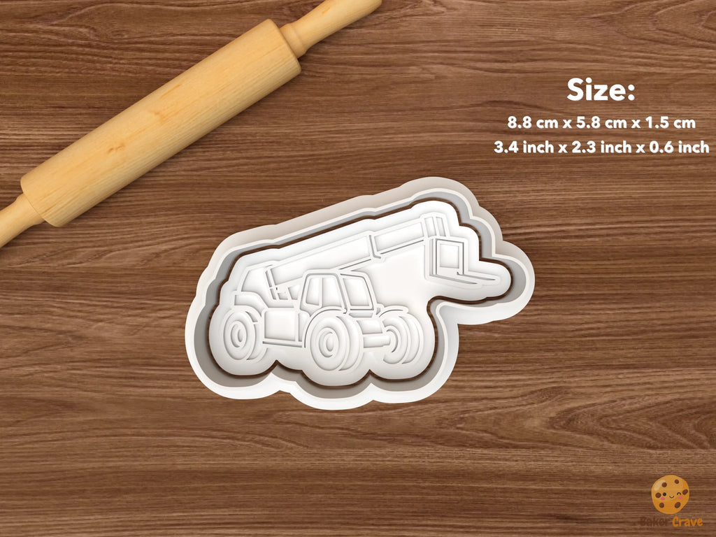 Forklift Cookie Cutter Set STL File - single telescopic forklift