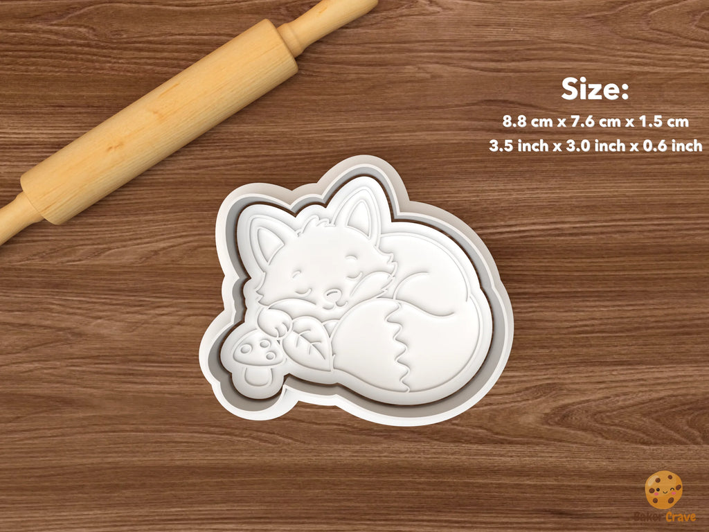 Fox Cookie Cutter Set STL File - single sleeping fox
