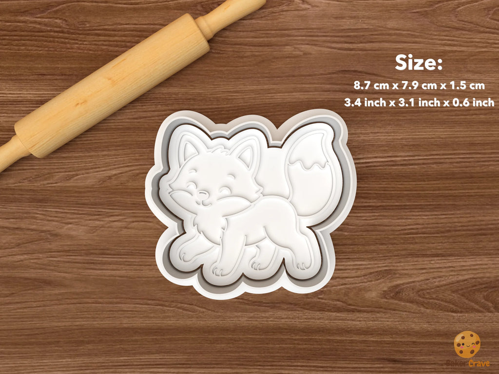 Fox Cookie Cutter Set STL File - single walking fox