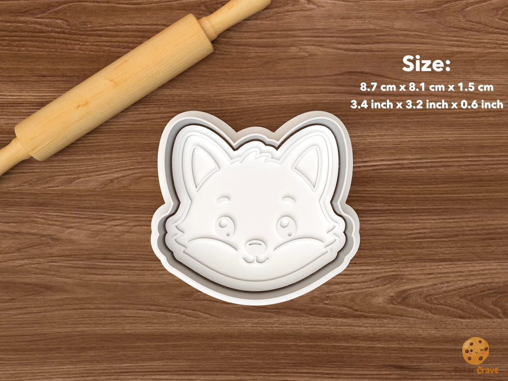 Fox Cookie Cutter Set STL File - single fox face