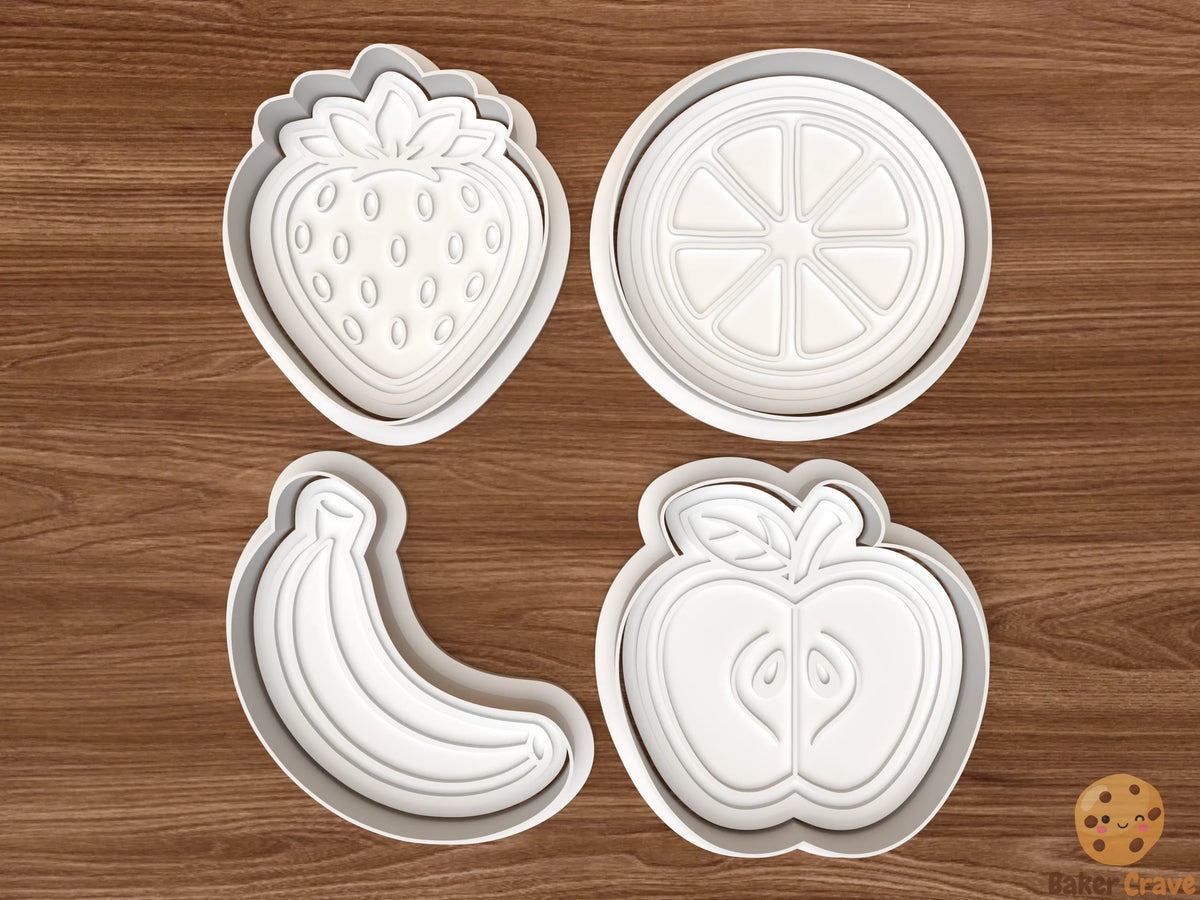 fruit Cookie Cutter Set STL File - fruit1