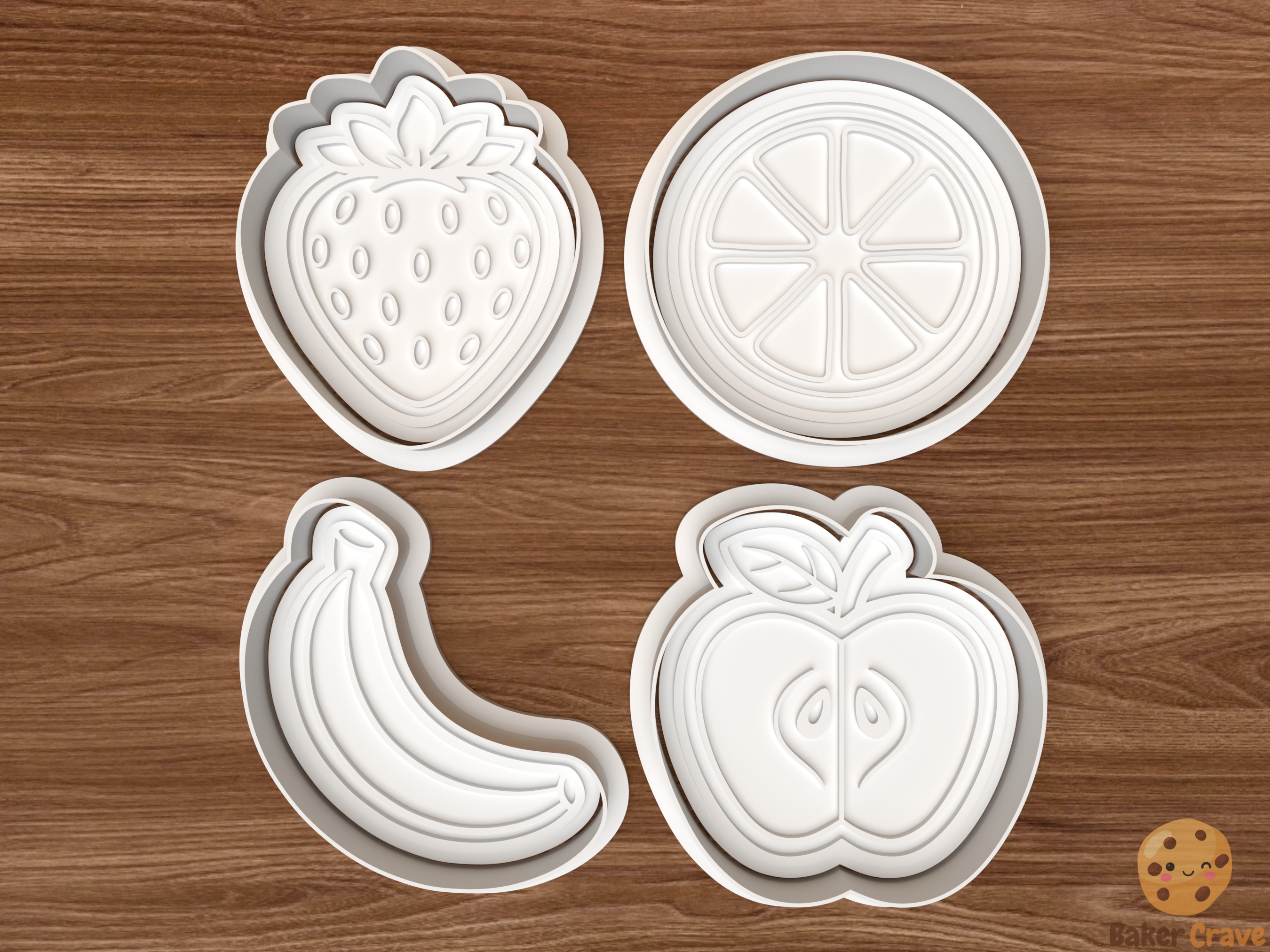 fruit Cookie Cutter Set STL File - fruit1