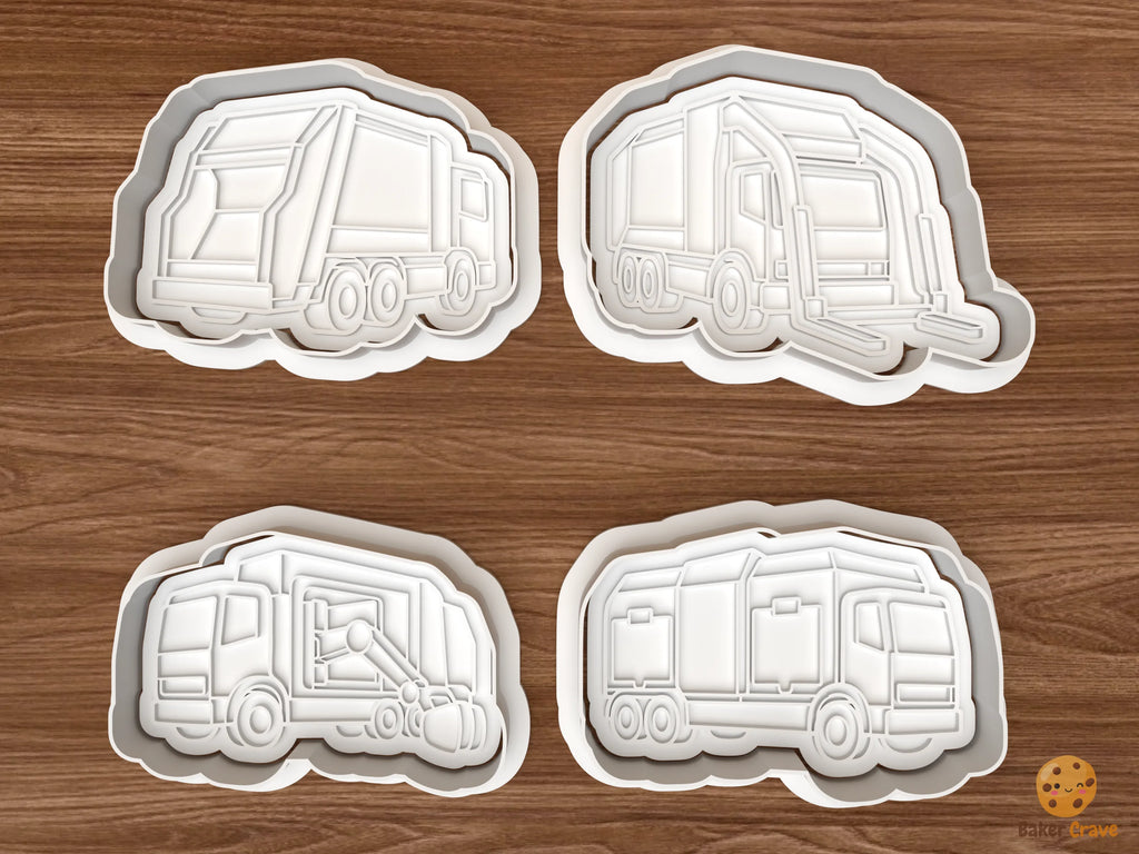 Garbage Truck Cookie Cutter Set STL File - 01 set main