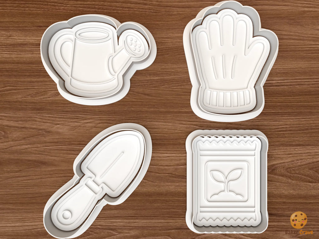 Gardening Tools Cookie Cutter Set STL File - 01 set main