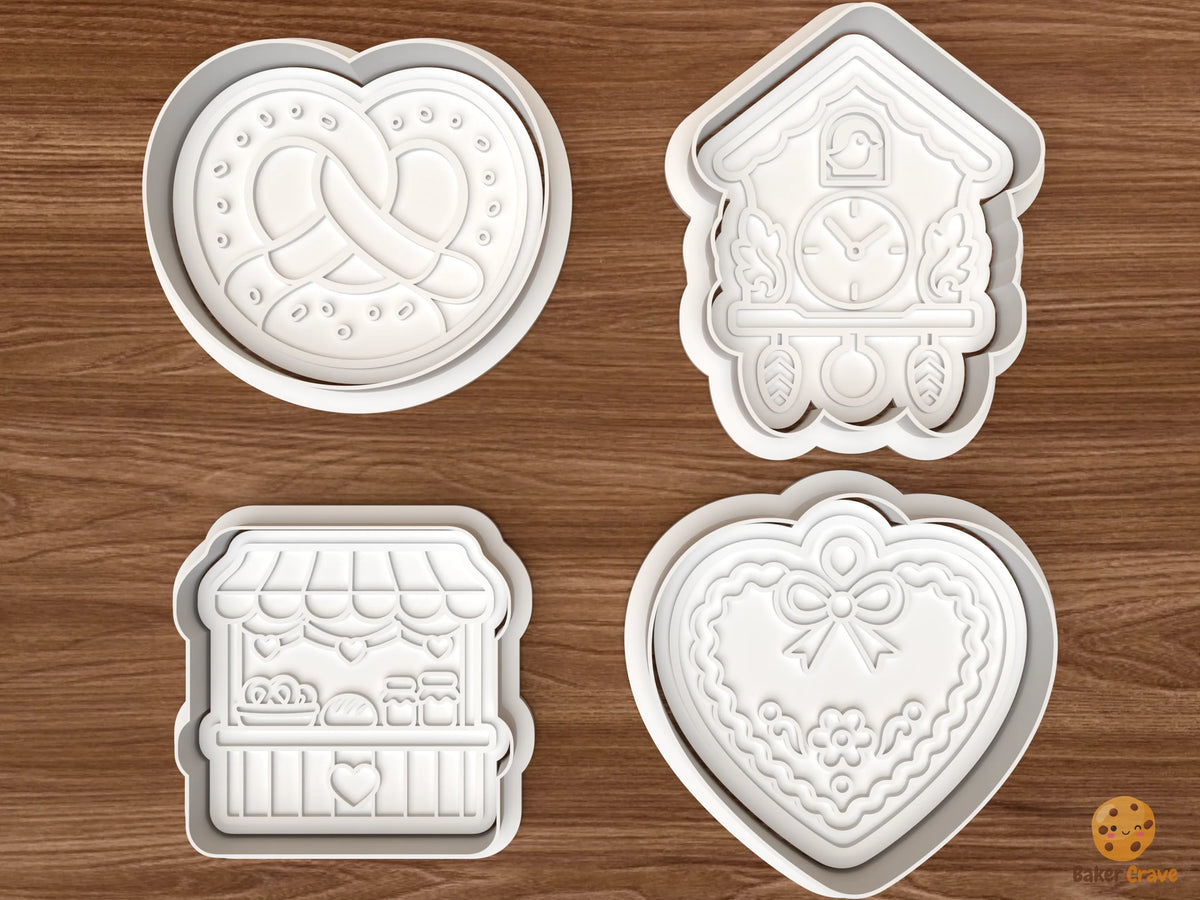 German Christmas Market Cookie Cutter Set STL File - 01 set main