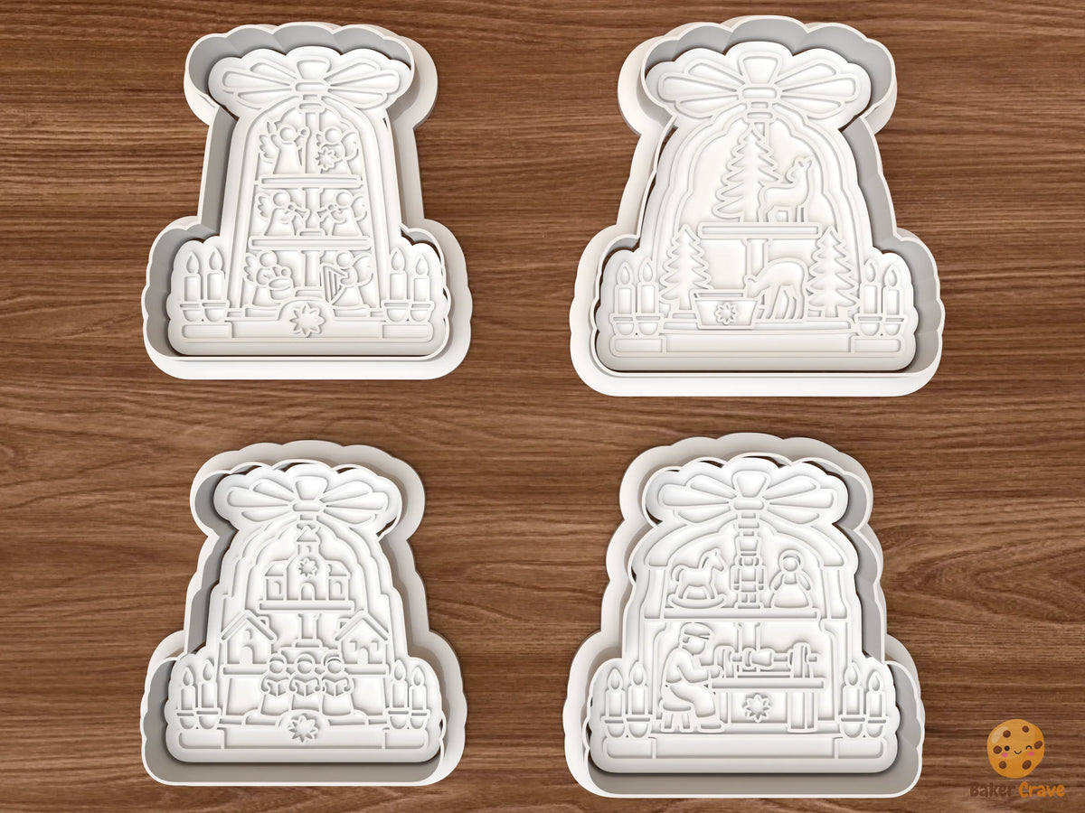 German Christmas Pyramid Cookie Cutter Set STL File - 01 set main