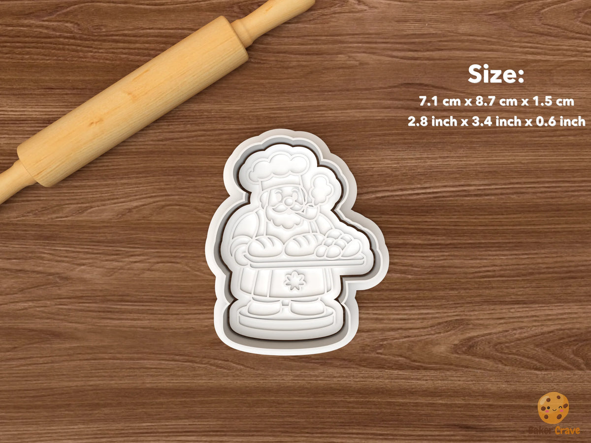 German Christmas Smoker Cookie Cutter Set STL File - single baker smoker with bread tray