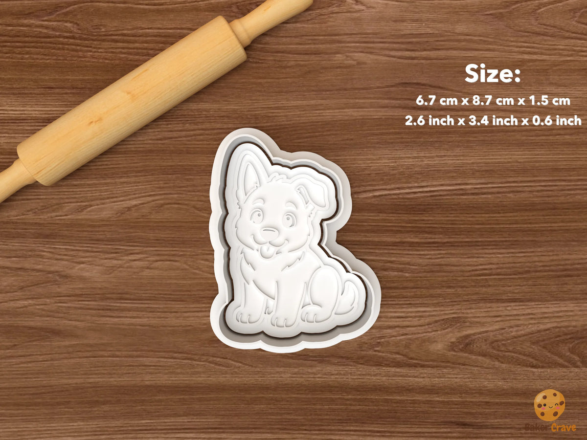German Shepherd Dog Cookie Cutter Set - single german shepherd puppy