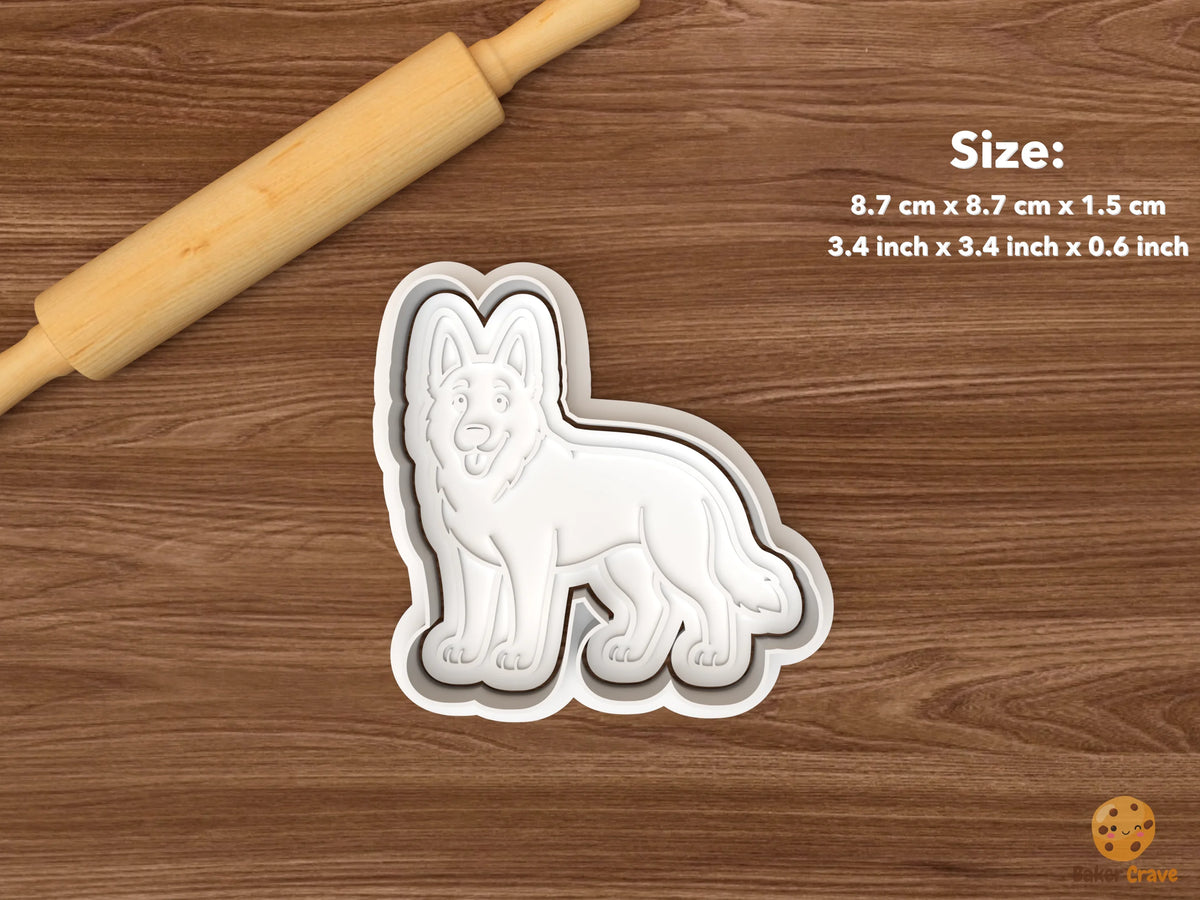 German Shepherd Dog Cookie Cutter Set - single standing german shepherd dog
