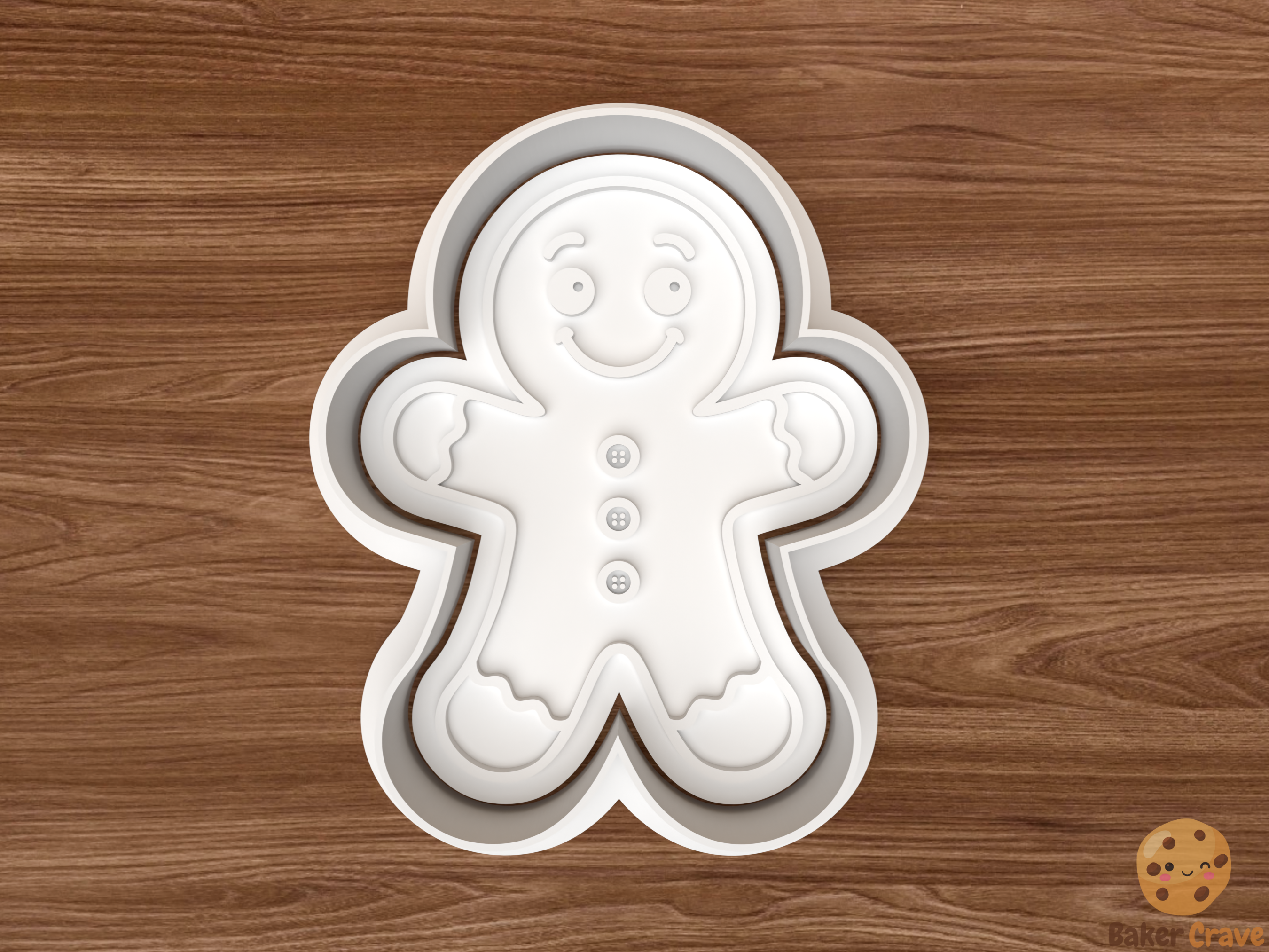 Gingerbread Man Cookie Cutter STL File - ggbman1f