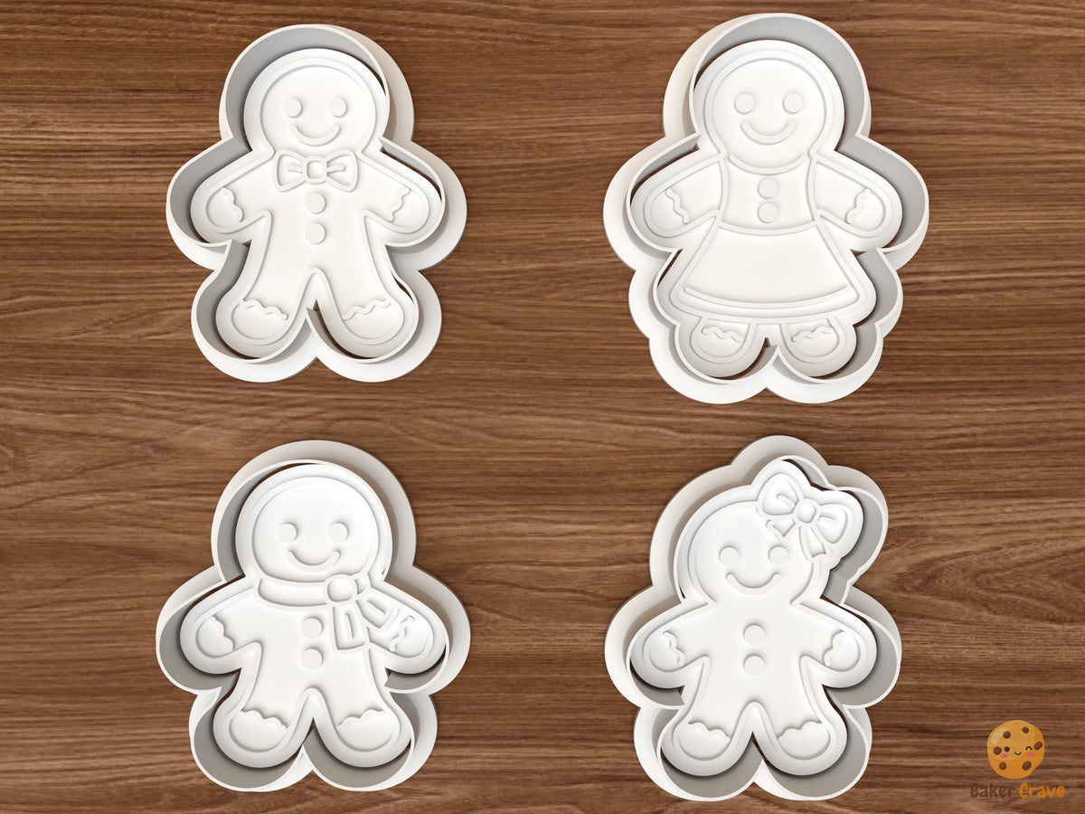 Gingerbread Family Cookie Cutter Set STL File