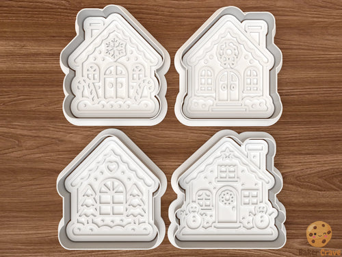 Gingerbread House Cookie Cutter Set STL File - ginger1