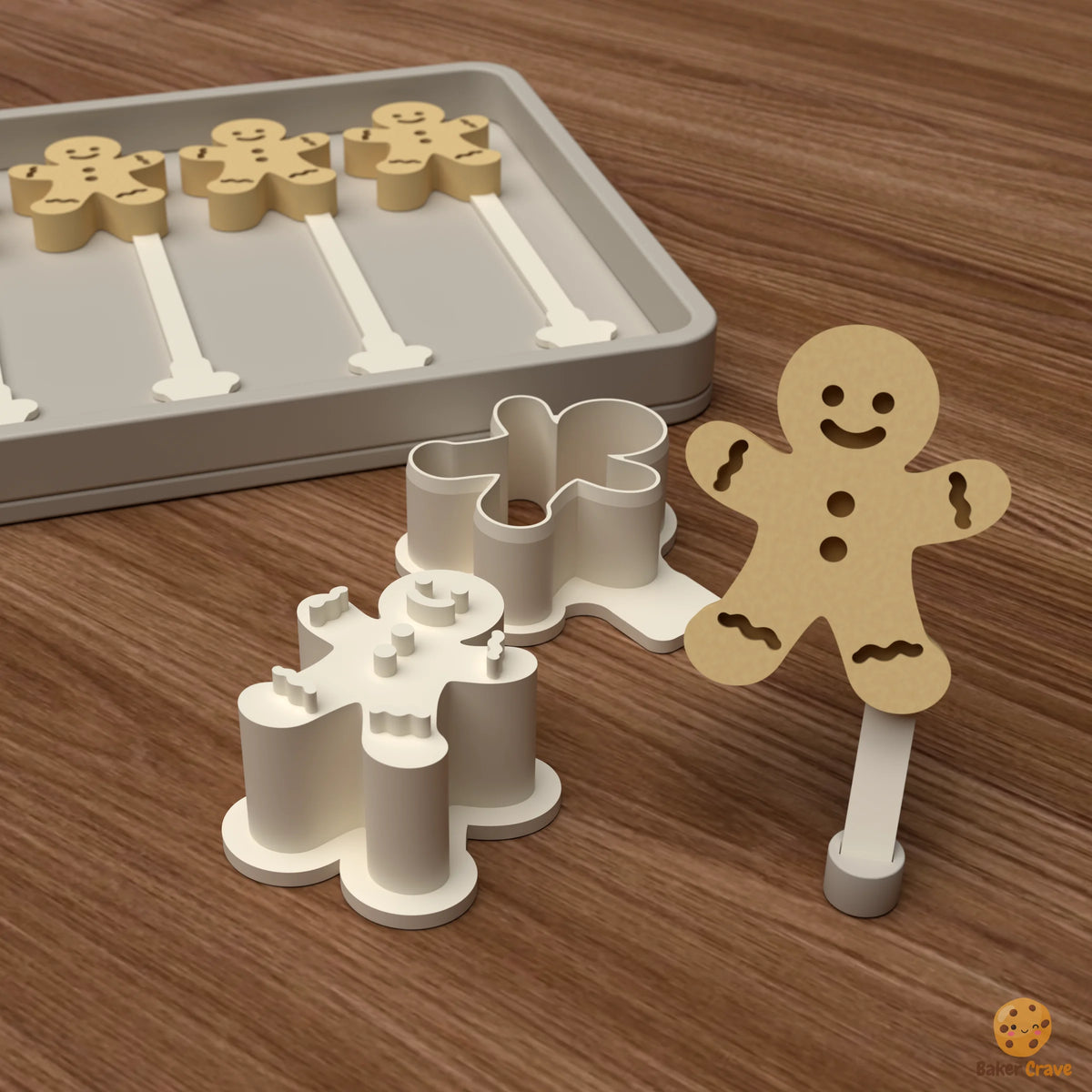 Gingerbread Man Cake Pop Mold STL File