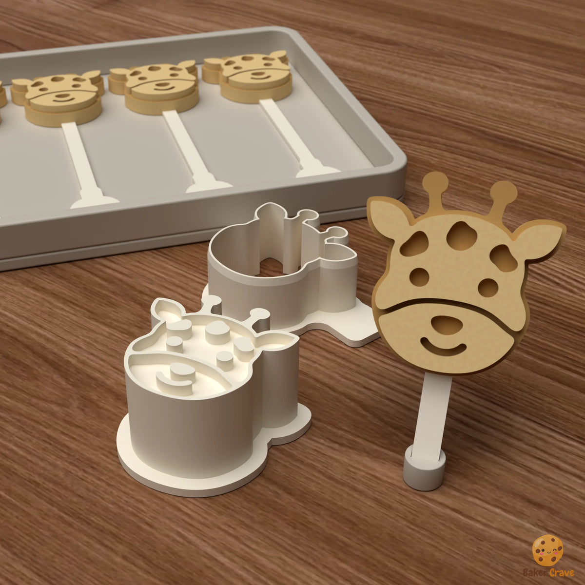 Giraffe Head Cake Pop Mold STL File