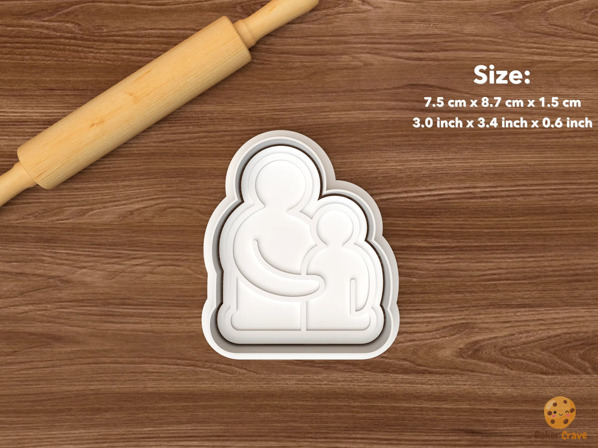 Global Family Cookie Cutter Set - single parent hugging child