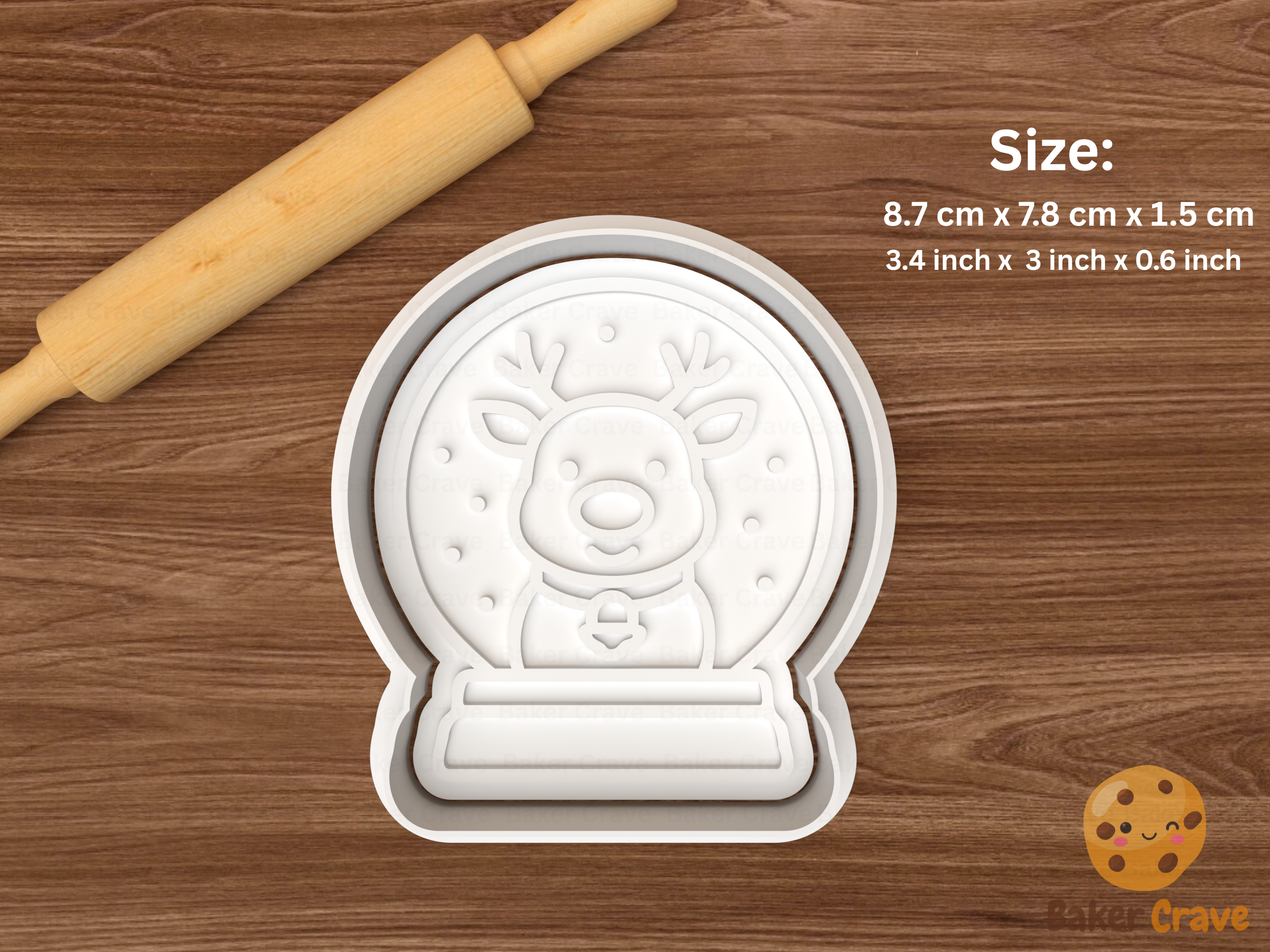 Christmas Snow Globes Cookie Cutter Set STL File - globe2f