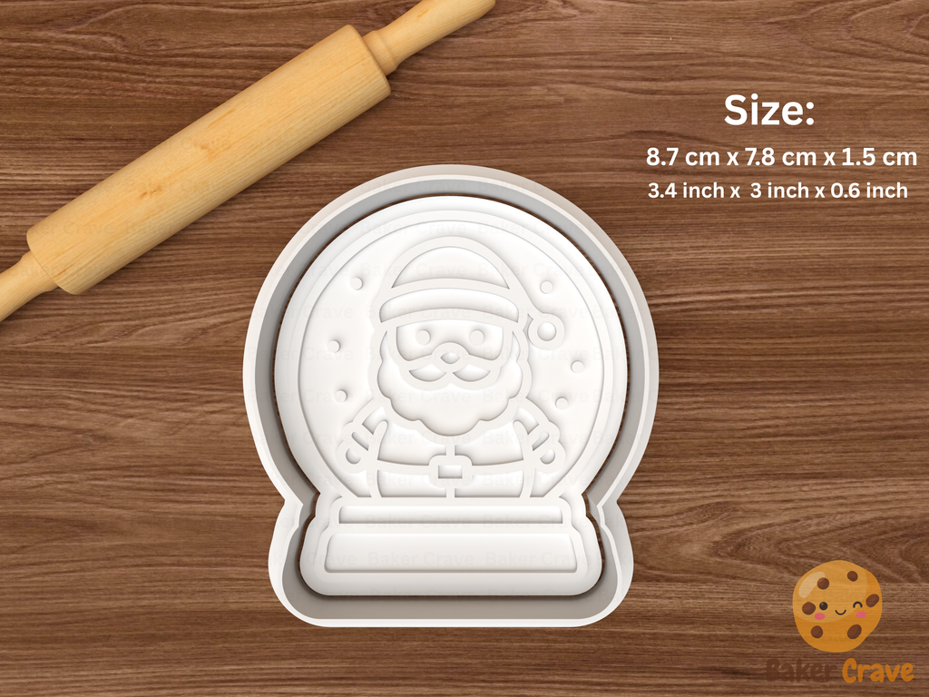 Christmas Snow Globes Cookie Cutter Set STL File - globe3f