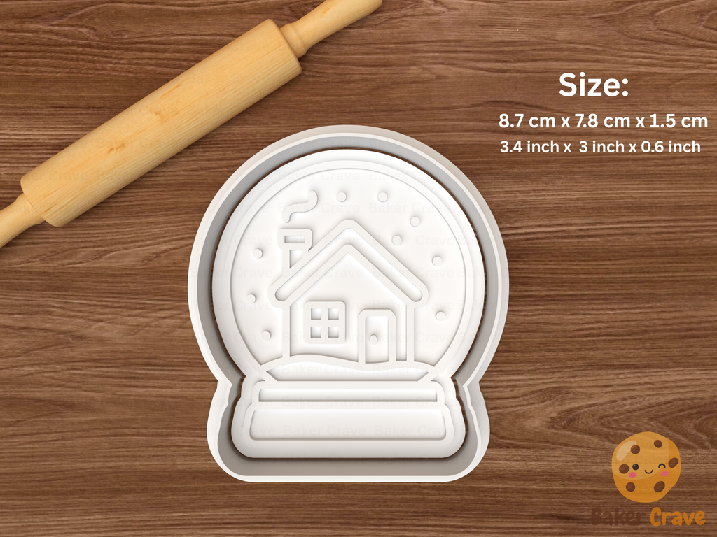 Christmas Snow Globes Cookie Cutter Set STL File - globe5f