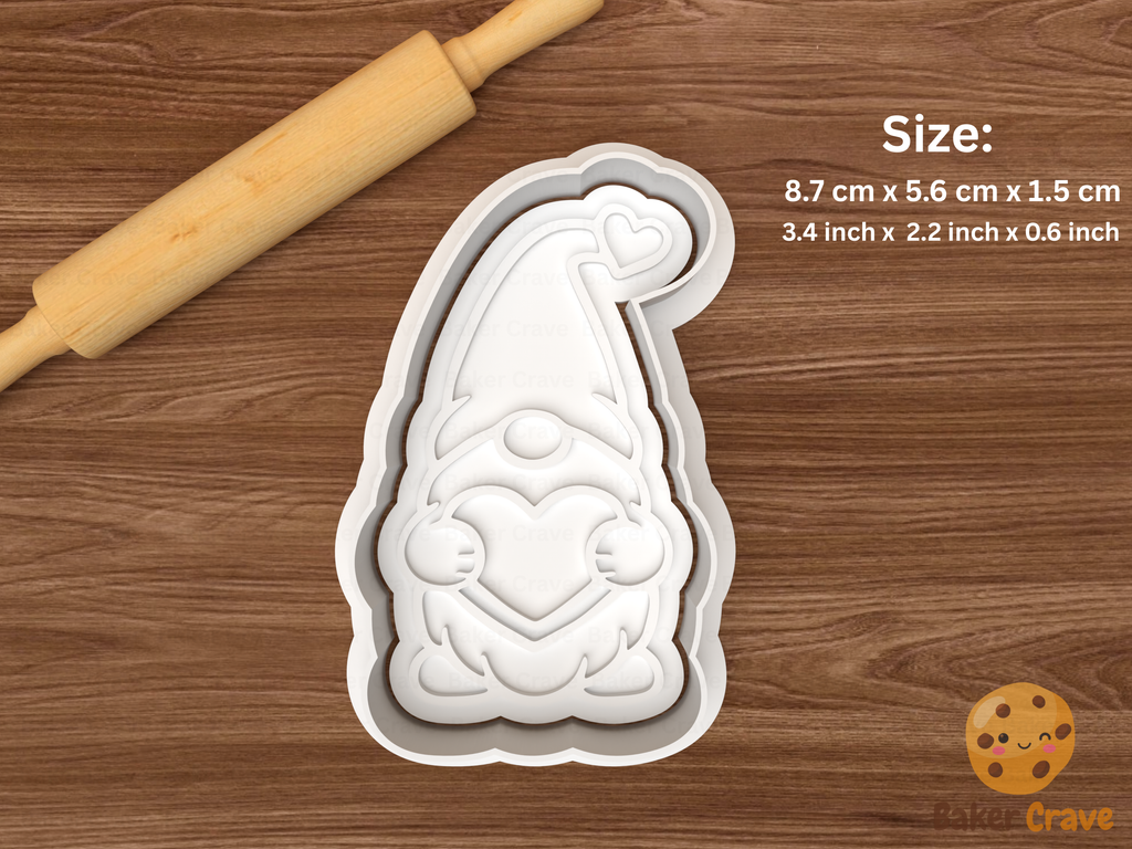 Valentine Gnome Cookie Cutter Set STL File - gnome3