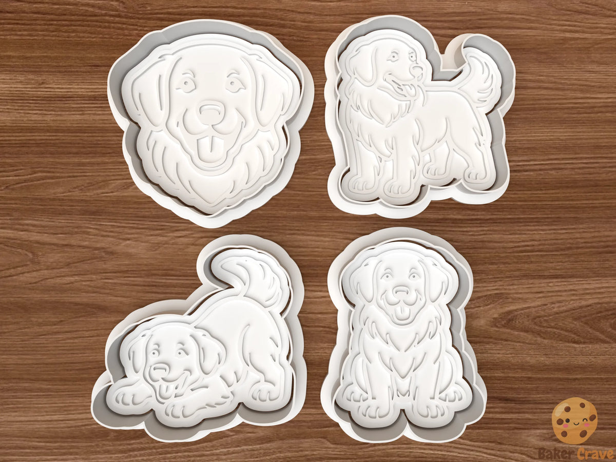 Golden Retriever Dog Cookie Cutter Set STL File - golden1