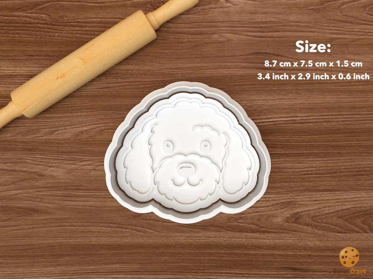 Goldendoodle Cookie Cutter Set STL File - single goldendoodle face