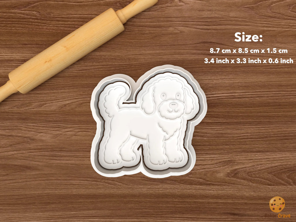 Goldendoodle Cookie Cutter Set STL File - single standing goldendoodle