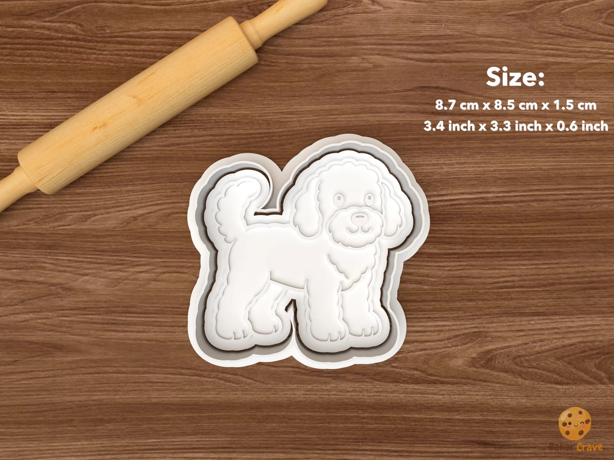 Goldendoodle Cookie Cutter Set STL File - single standing goldendoodle