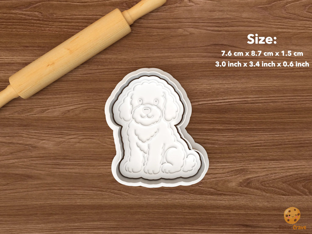 Goldendoodle Cookie Cutter Set STL File - single sitting goldendoodle