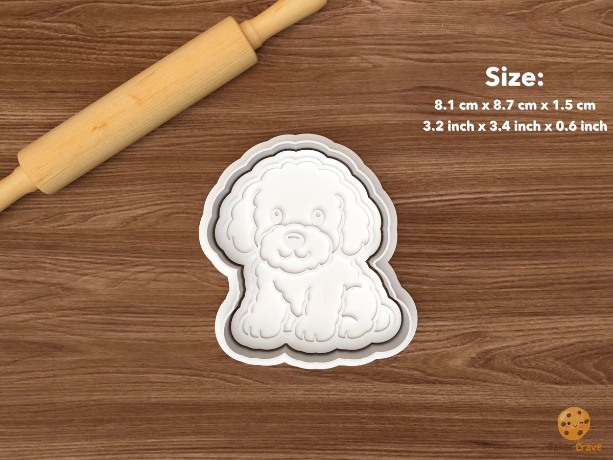 Goldendoodle Cookie Cutter Set STL File - single goldendoodle puppy