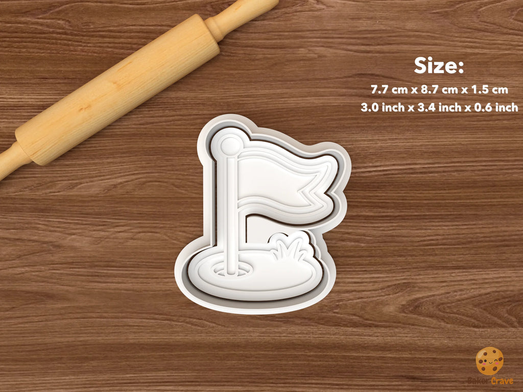 Golf First Birthday Cookie Cutter Set STL File - single golf flag