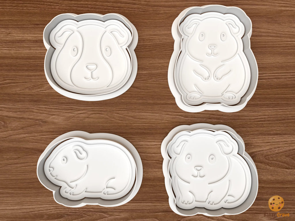 Guinea Pig Cookie Cutter Set STL File - 01 set main