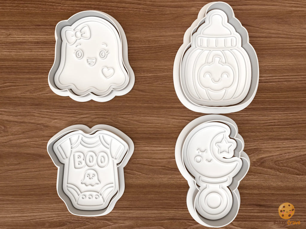 Halloween Baby Shower Cookie Cutter Set STL File - 01 set main