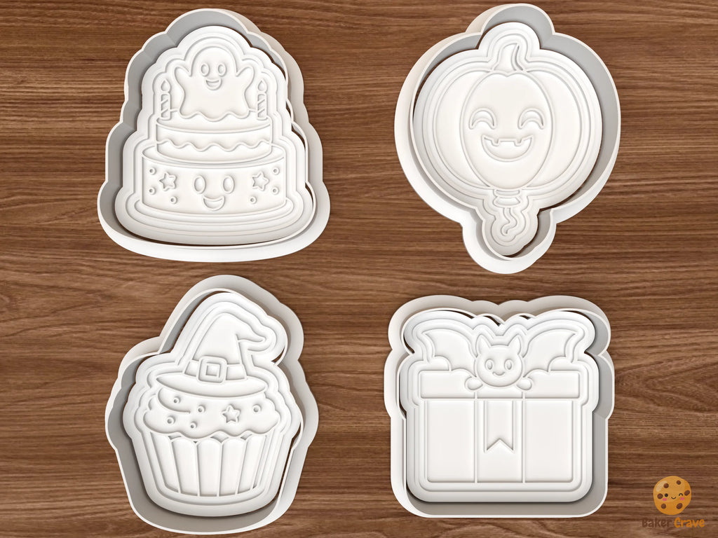Halloween Birthday Party Cookie Cutter Set STL File - 01 set main