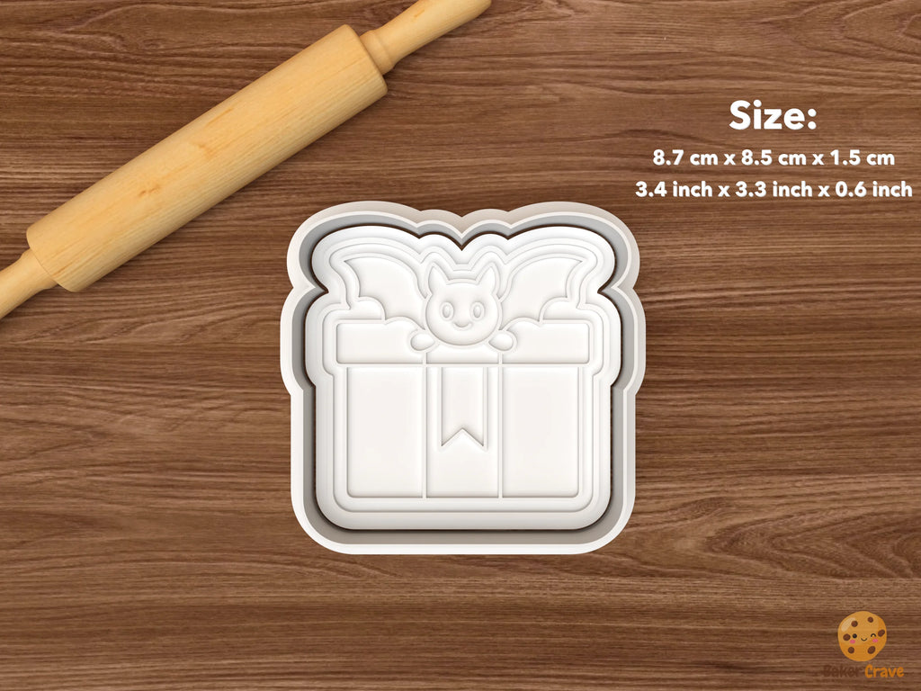 Halloween Birthday Party Cookie Cutter Set STL File - single bat gift box