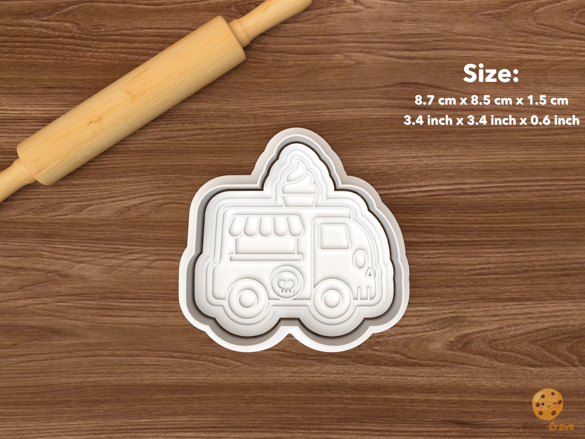 Halloween Ice Cream Cookie Cutter Set - single spooky ice cream truck