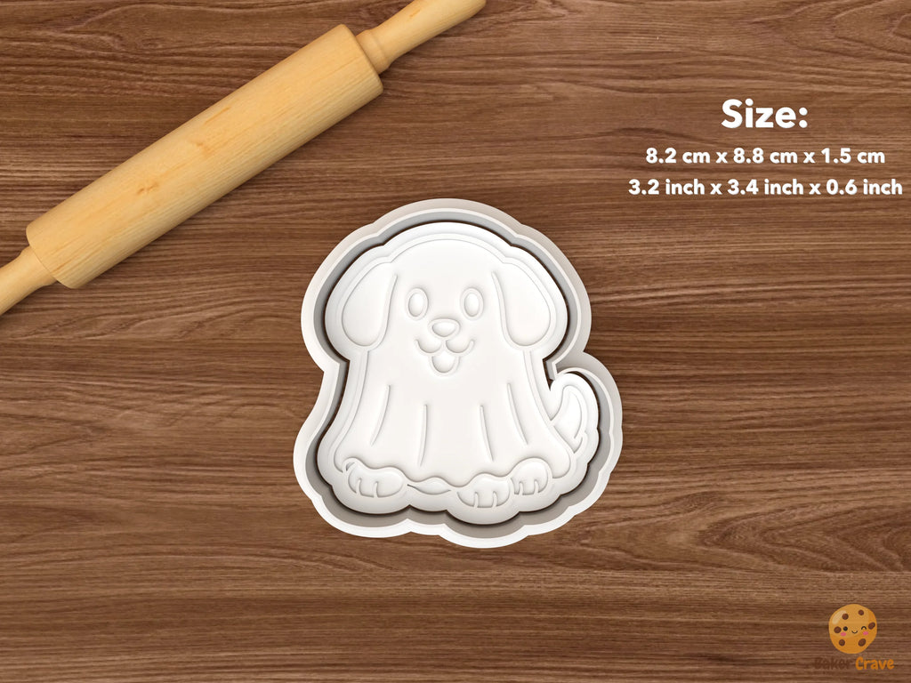 Halloween Pet Cookie Cutter Set STL File - single ghost dog