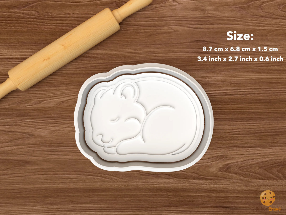 Hamster Cookie Cutter Set - single sleeping hamster
