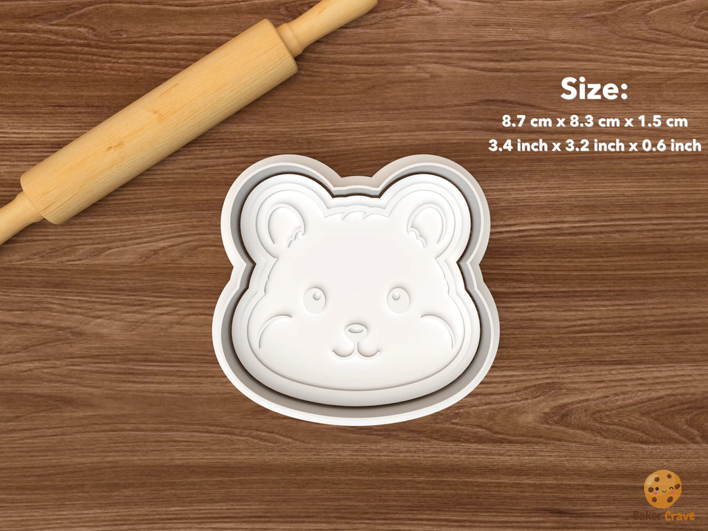 Hamster Cookie Cutter Set STL File - single hamster face