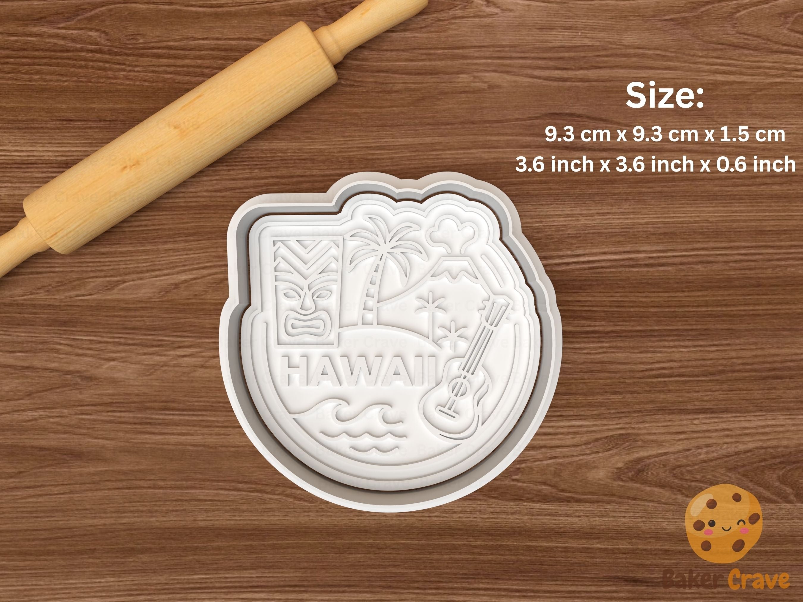 Hawaii Scene Cookie Cutter STL File - hawaii2