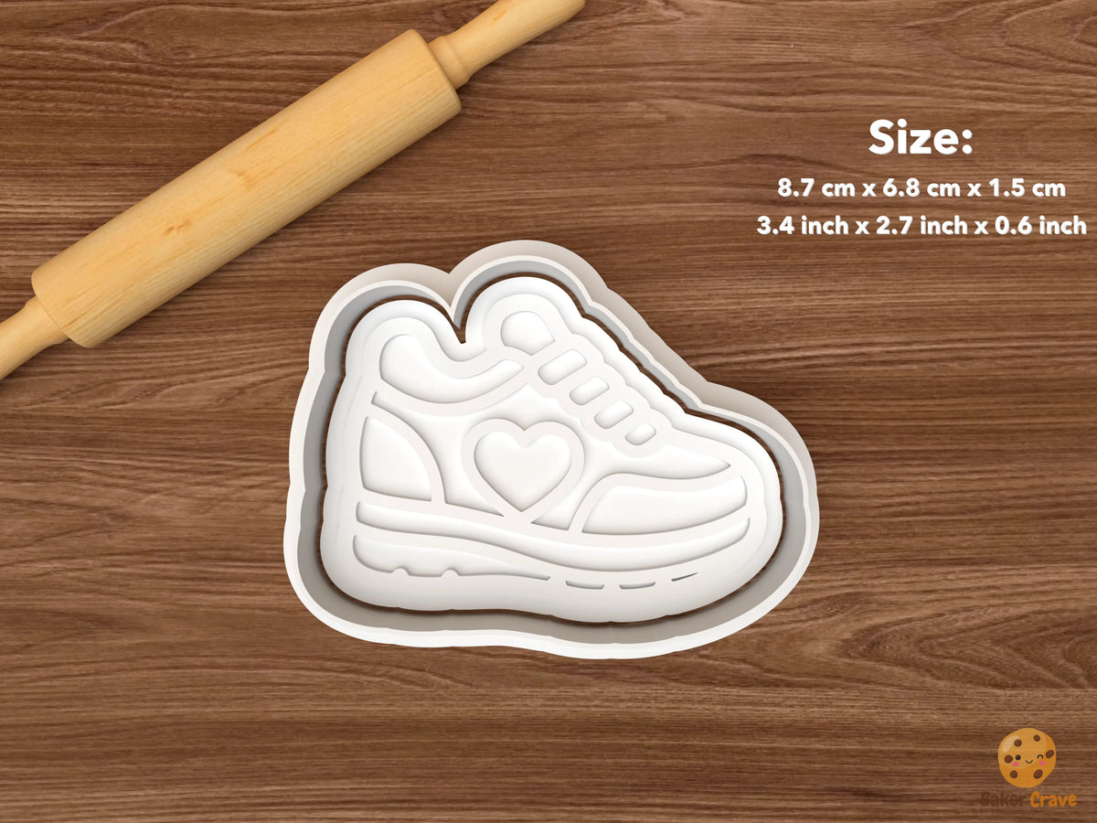 Healthy Heart Cookie Cutter Set - single sneaker with heart