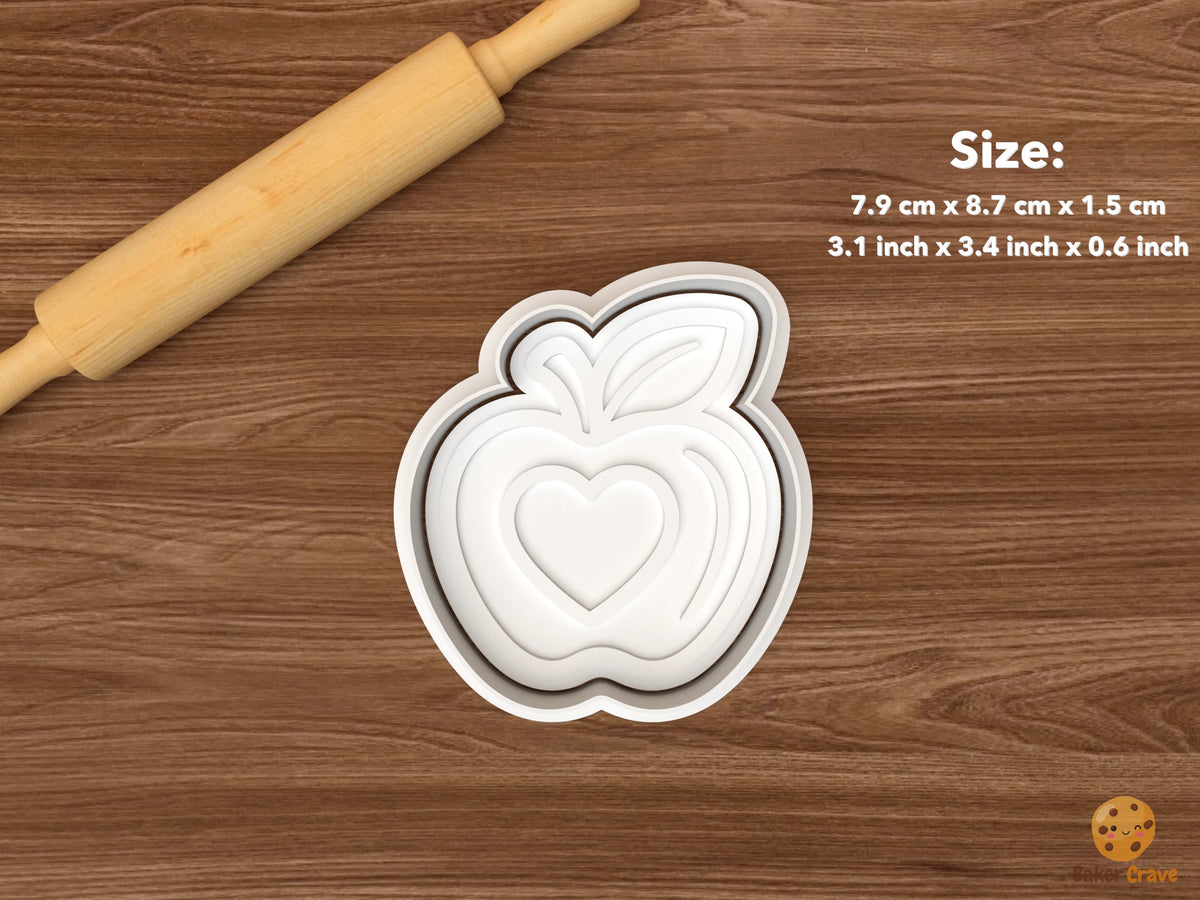 Healthy Heart Cookie Cutter Set - single apple with heart