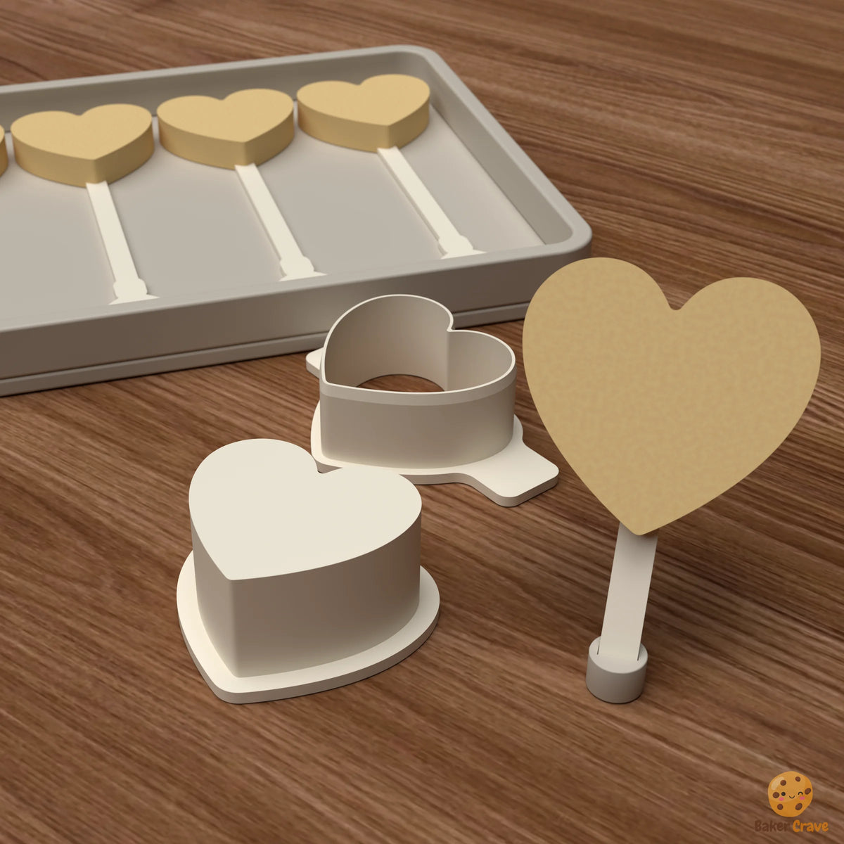 Heart Cake Pop Mold STL File