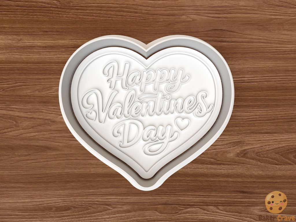 Happy Valentines Day Heart Cookie Cutter STL File - heart2