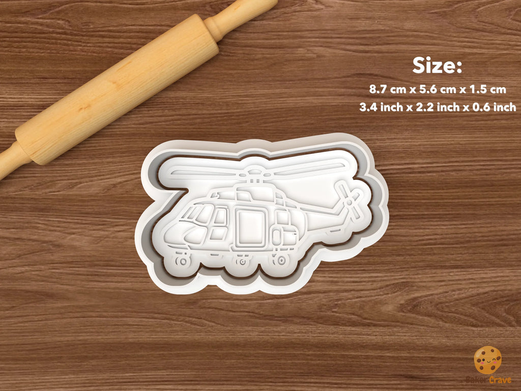 Helicopter Cookie Cutter Set STL File - single utility helicopter