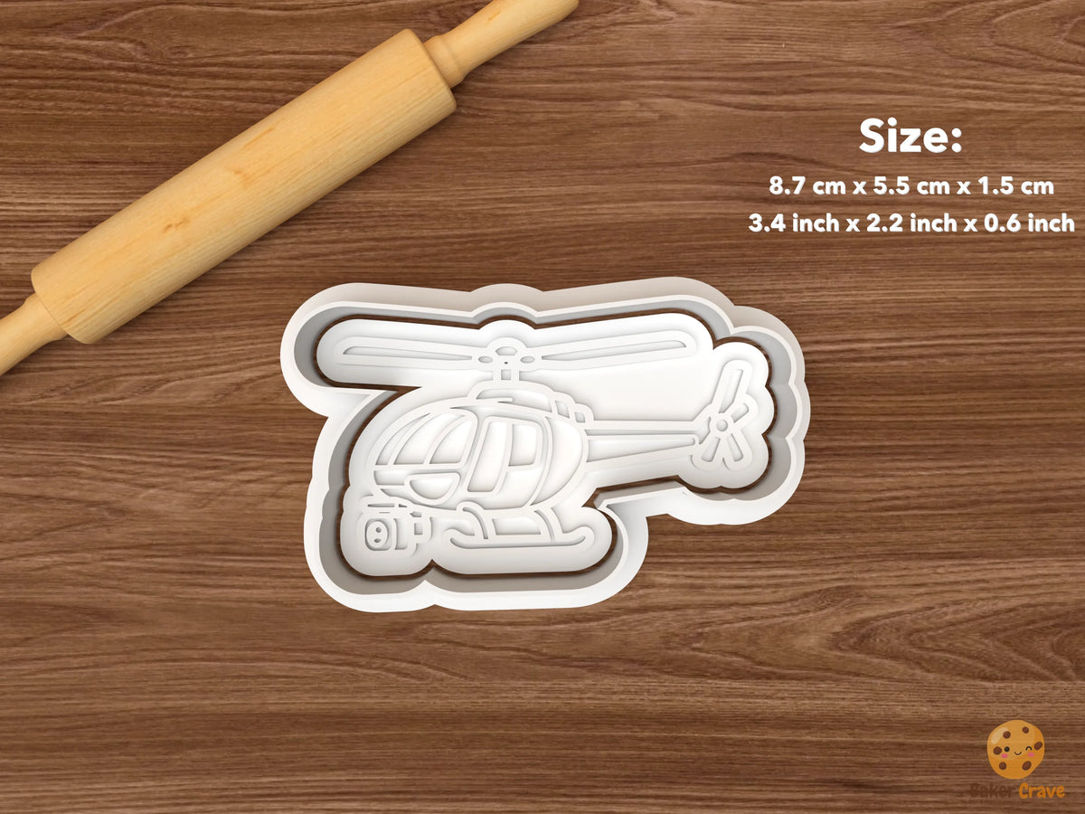 Helicopter Cookie Cutter Set - single light helicopter
