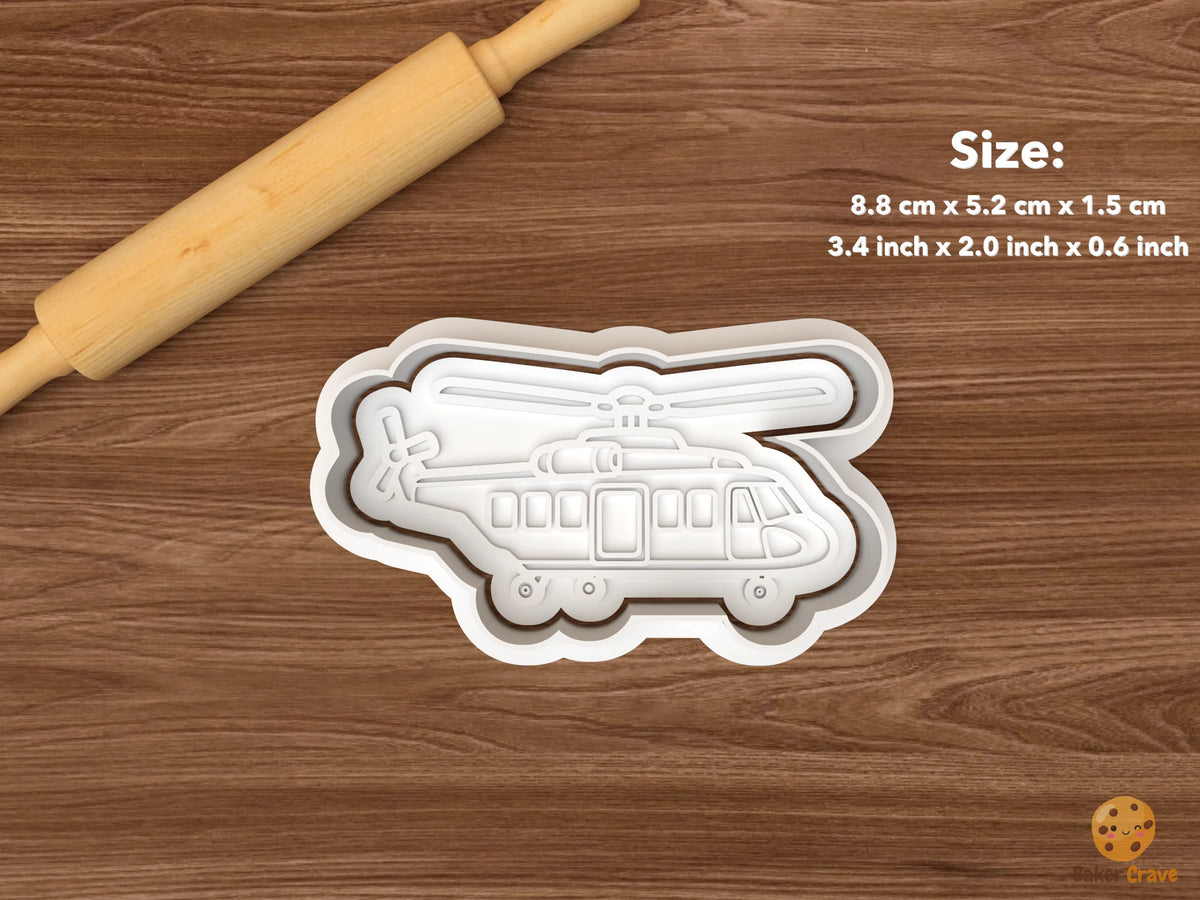 Helicopter Cookie Cutter Set - single transport helicopter