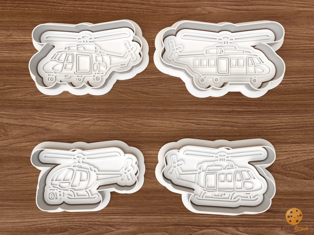 Helicopter Cookie Cutter Set STL File - 01 set main