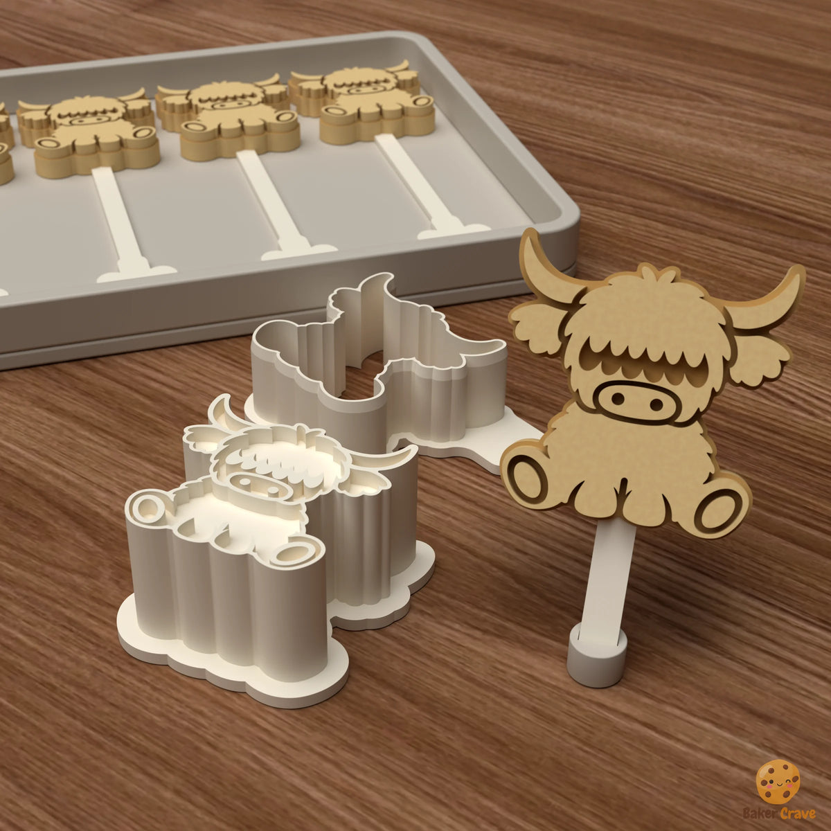 Highland Cow Cake Pop Mold STL File